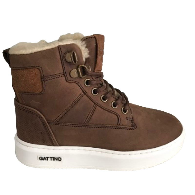 Gattino G2729 Half Hoge Sneaker Mid Bruin Bont