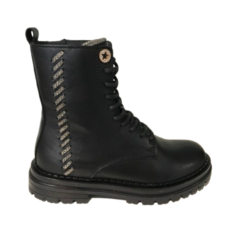 Hip H1128 meisjes veterboot zwart