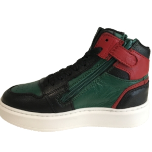 Hip H1665 half hoge sneaker Groen combi Rood 