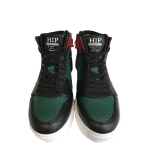 Hip H1665 half hoge sneaker Groen combi Rood 