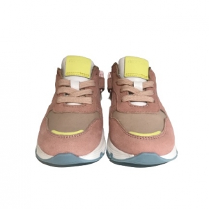 Pinocchio P1055 sneaker meisjes roze met geel 