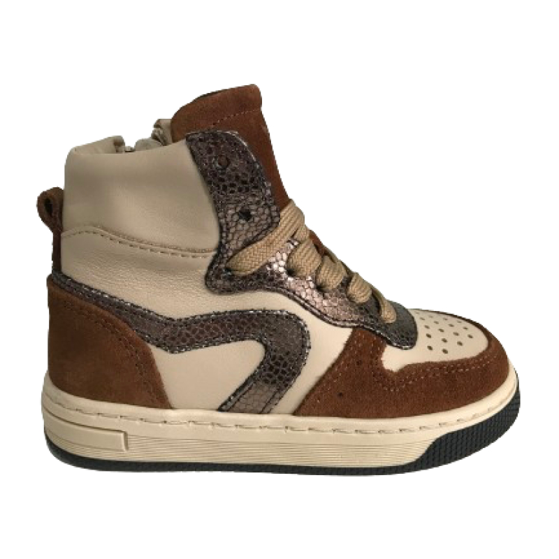 Pinocchio P1301 Meisjes Sneaker Halfhoog Taupe 