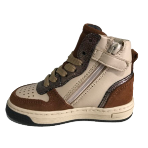 Pinocchio P1301 Meisjes Sneaker Halfhoog Taupe 