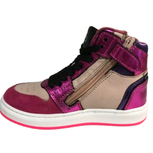 Pinocchio P1765 Sneaker Meisjes Halfhoog Fucsia 